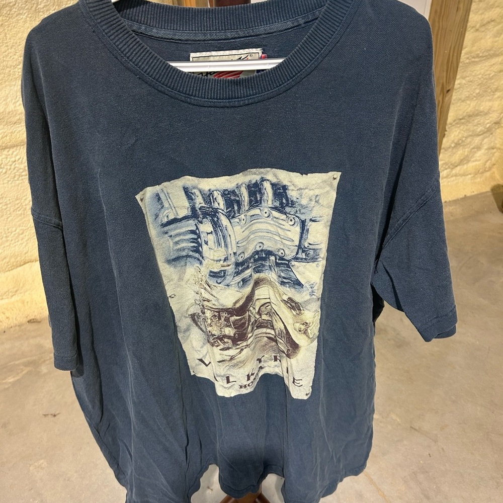 Ghanda Dark Blue Artistic Short Sleeve Tee